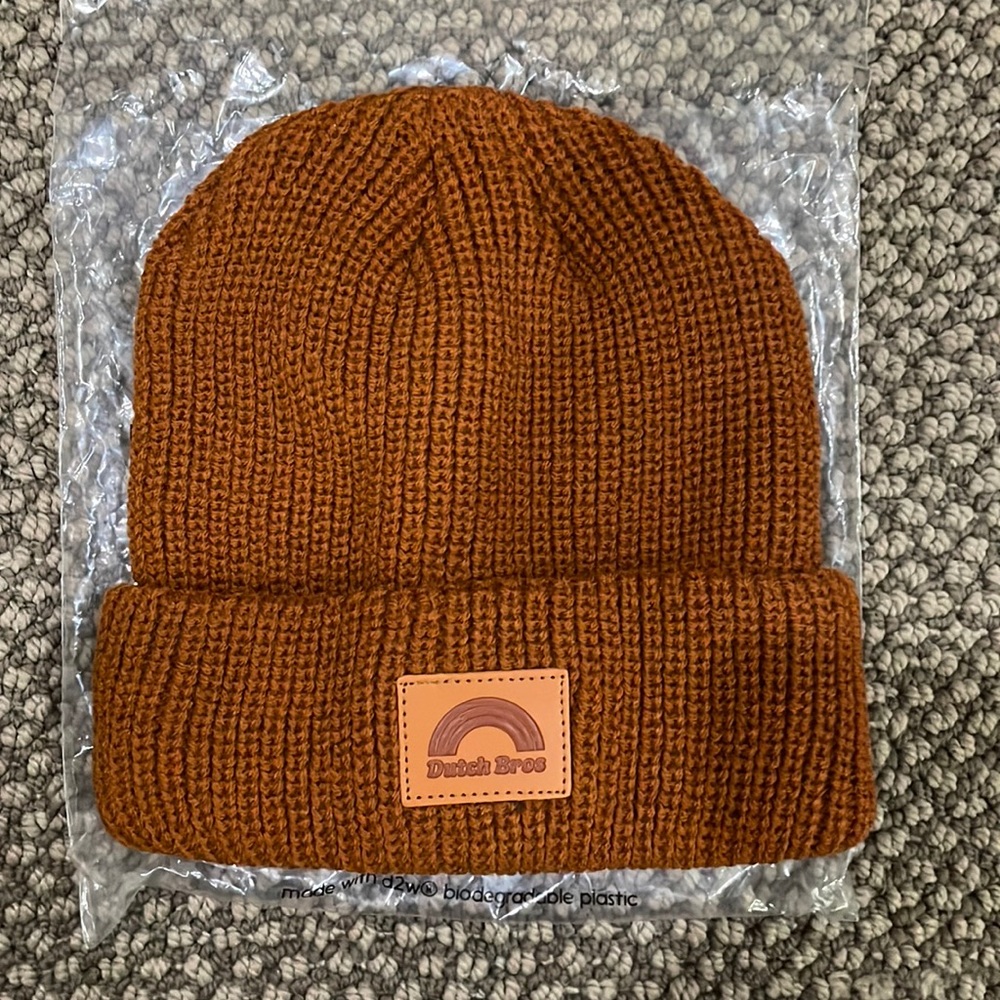 Brown Dutch bros beanie